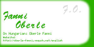 fanni oberle business card